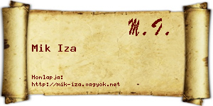Mik Iza névjegykártya